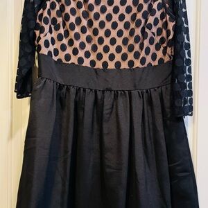 Eliza J Black and Blush Polka Dot Midi Dress